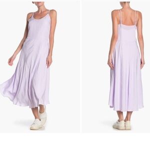 Vince Double Layer Midi Spaghetti Strap Slip On Cami Dress Pale Iris sz Large